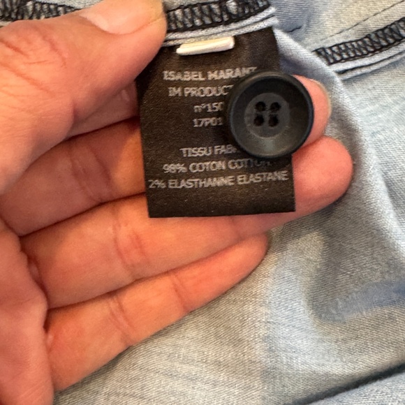 Isabel Marant Étoile Anise Denim Dress 34 S Blue Boho Relaxed Long Sleeve Cotton - Picture 11 of 11